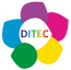 Logo de DITEC, es una flor con petalos multicolores que representan la diversidad